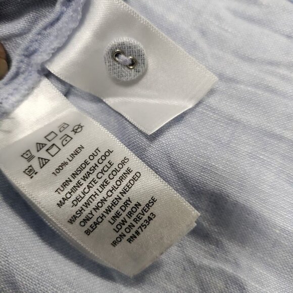 Sigrid Olsen Light Blue Lagenlook Oversized Linen Preppy Tunic Blouse S - Picture 13 of 13